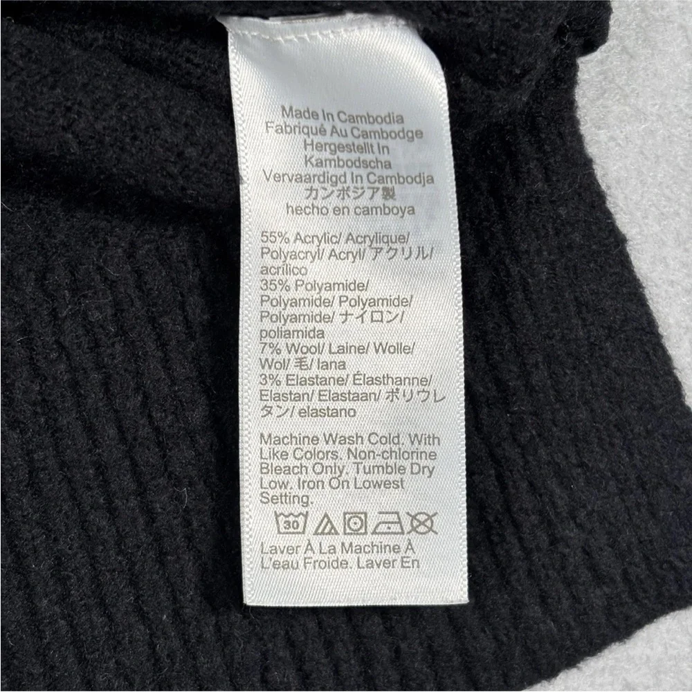 J.Crew Crewneck Sweater Women’s Small Black Wool Extra Soft Yarn Long Sleeve